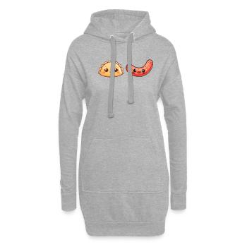 pierogi and kielbasa, poland polish food kielbasa - Hoodie-Kleid - Grau meliert - Vorne