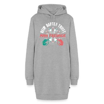 Dartplayer Chemise à motif d’amitié - Sweat-shirt à capuche long Femme - gris chiné - Devant