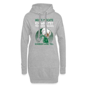 Lustiges Schubsen Katzen Spruch Shirt - Hoodie-Kleid - Grau meliert - Vorne