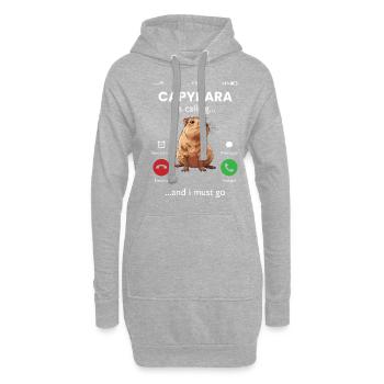 Capybara appelle - Sweat-shirt à capuche long Femme - gris chiné - Devant