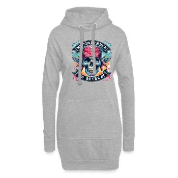 T-shirt « Fearless No Retreat Warrior » - Sweat-shirt à capuche long Femme - gris chiné - Devant