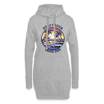 T-shirt « Croisière Lune de Miel Pour Couples 2024 » - Sweat-shirt à capuche long Femme - gris chiné - Devant