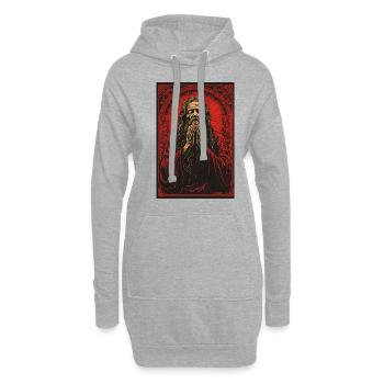 Le mystérieux guide spirituel prie - Sweat-shirt à capuche long Femme - gris chiné - Devant