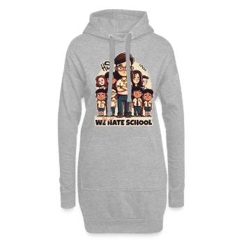 Lehrer und Schüler: Wir alle hassen die Schule - Hoodie-Kleid - Grau meliert - Vorne