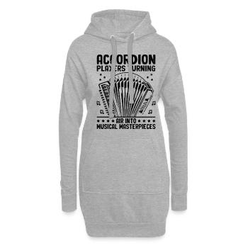 Akkordeonspieler verwandeln Luft in musikalisches Meisterwerk - Hoodie-Kleid - Grau meliert - Vorne
