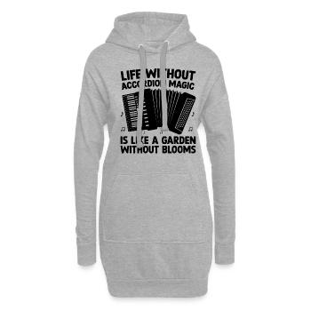 La vie sans la magie de l’accordéon est comme un jardin avec - Sweat-shirt à capuche long Femme - gris chiné - Devant