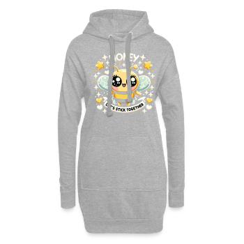 Bienenliebhaber Bienenzüchter Naturfreunde Imker - Hoodie-Kleid - Grau meliert - Vorne