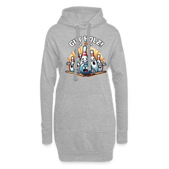 Bonne conception de club de bowling à cône en bois pour le bowling - Sweat-shirt à capuche long Femme - gris chiné - Devant