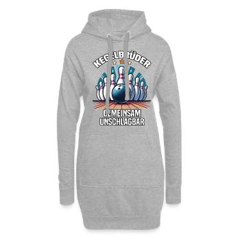 Bowling Brothers Skittles Bowling Club Design pour le bowling - Sweat-shirt à capuche long Femme - gris chiné - Devant