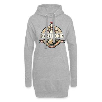 Kegelkönig Kegel Kegelverein Design zum Kegeln - Hoodie-Kleid - Grau meliert - Vorne