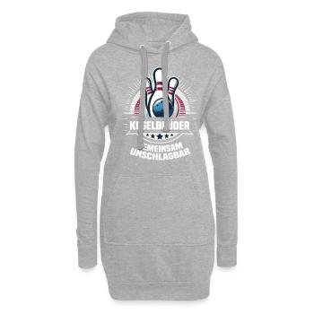 Kegelbrüder Kegel Kegelverein Design zum Kegeln - Hoodie-Kleid - Grau meliert - Vorne