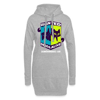 Physik Quanten Nerd Dead Alive Schrödingers Katze - Hoodie-Kleid - Grau meliert - Vorne