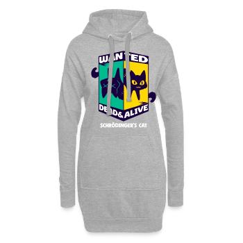 Physik Quanten Nerd Dead Alive Schrödingers Katze - Hoodie-Kleid - Grau meliert - Vorne