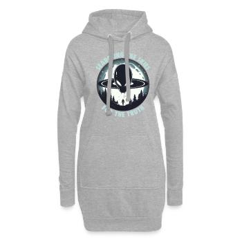 SciFi umd Außerirdische Aliens und Ufo Fan - Hoodie-Kleid - Grau meliert - Vorne