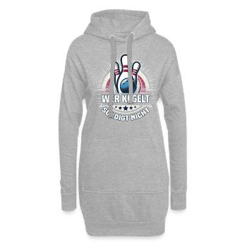 Qui quilles ne pèche pas aux quilles bowling bowling club design - Sweat-shirt à capuche long Femme - gris chiné - Devant