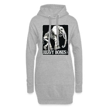Conception d’éléphant en os lourd - Sweat-shirt à capuche long Femme - gris chiné - Devant