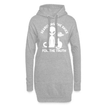 SciFi umd Außerirdische Aliens und Ufo Fan - Hoodie-Kleid - Grau meliert - Vorne