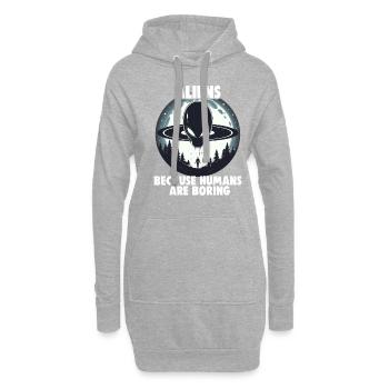 SciFi umd Außerirdische Aliens und Ufo Fan - Hoodie-Kleid - Grau meliert - Vorne