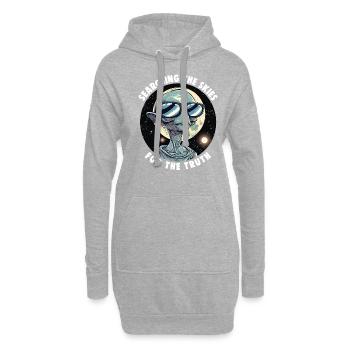 SciFi umd Außerirdische Aliens und Ufo Fan - Hoodie-Kleid - Grau meliert - Vorne