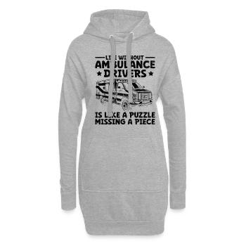 Das Leben ohne Krankenwagenfahrer ist wie ein Puzzle EM - Hoodie-Kleid - Grau meliert - Vorne