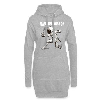 Masque Fencer Sport Design Sur Jeu Sur L’escrime De Combat - Sweat-shirt à capuche long Femme - gris chiné - Devant