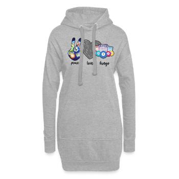 Joueur de bingo Peace Love Bingo - Sweat-shirt à capuche long Femme - gris chiné - Devant