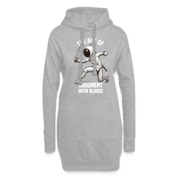 Masque Fencer Sport Design Sur Jeu Sur L’escrime De Combat - Sweat-shirt à capuche long Femme - gris chiné - Devant