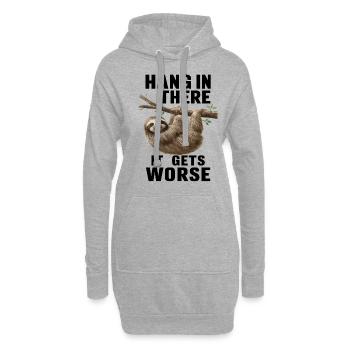Relax Faultier Entspannen Chillen Hang in There - Hoodie-Kleid - Grau meliert - Vorne