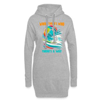 Kitesurf Là où il y a du vent, il y a un moyen - Sweat-shirt à capuche long Femme - gris chiné - Devant