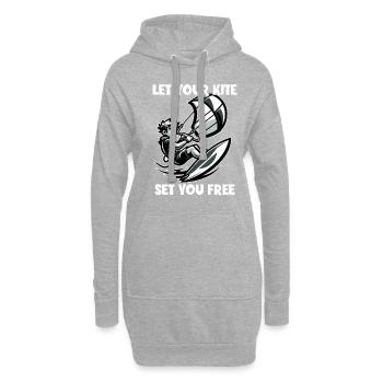 Kitesurf Laissez votre cerf-volant vous définir gratuitement Kitesurfer - Sweat-shirt à capuche long Femme - gris chiné - Devant