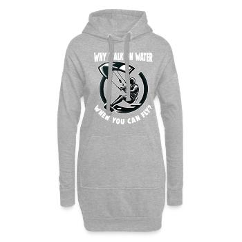 Kitesurfen Why Walk On Water Kitesurfer - Hoodie-Kleid - Grau meliert - Vorne