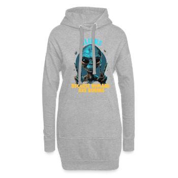 SciFi umd Außerirdische Aliens und Ufo Fan - Hoodie-Kleid - Grau meliert - Vorne