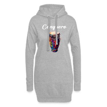 conga instrument drums - Hoodie-Kleid - Grau meliert - Vorne