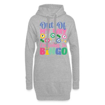 Joueur de bingo hors de mon chemin, je suis - Sweat-shirt à capuche long Femme - gris chiné - Devant