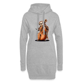 Violoncelle Just Cellin - Sweat-shirt à capuche long Femme - gris chiné - Devant
