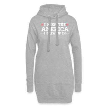 T-shirt rétro usa nostalgie - Sweat-shirt à capuche long Femme - gris chiné - Devant