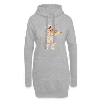 astronaut playing musical instrument Violin - Hoodie-Kleid - Grau meliert - Vorne