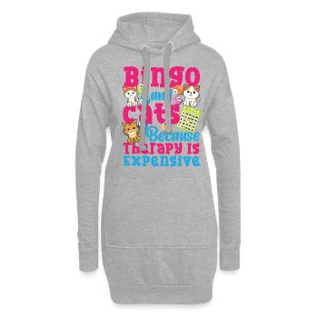 Bingo Player Cat Bingo And Cats - Hoodie-Kleid - Grau meliert - Vorne