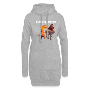 piano dinosaur instrument pianist piano - Hoodie-Kleid - Grau meliert - Vorne