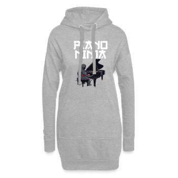piano ninja instrument pianist piano - Hoodie-Kleid - Grau meliert - Vorne