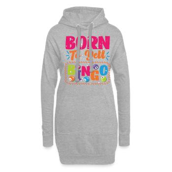 Joueur de bingo né pour crier bingo - Sweat-shirt à capuche long Femme - gris chiné - Devant