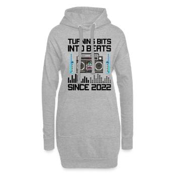 Chiptune Music Lover Groove zu den Bleeps und Bloo - Hoodie-Kleid - Grau meliert - Vorne