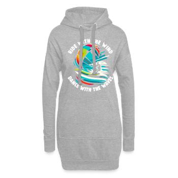 Kitesurf Ride avec le vent Kitesurfer - Sweat-shirt à capuche long Femme - gris chiné - Devant