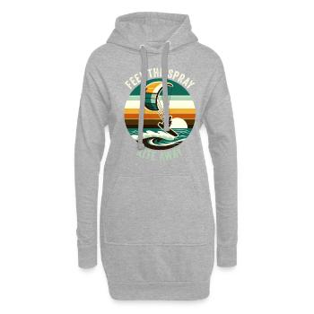Kitesurf Sentez le cerf-volant de pulvérisation - Sweat-shirt à capuche long Femme - gris chiné - Devant