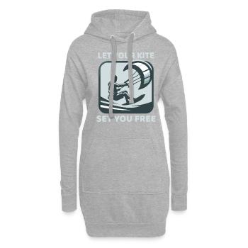 Kitesurf Laissez votre cerf-volant vous libérer Kitesurfeur - Sweat-shirt à capuche long Femme - gris chiné - Devant