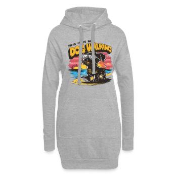 This Is My Dog Walking Motiv für einen - Hoodie-Kleid - Grau meliert - Vorne