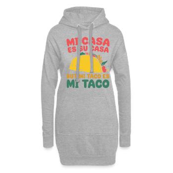 T-shirt SimpleTaco Hospitality Humour - Sweat-shirt à capuche long Femme - gris chiné - Devant