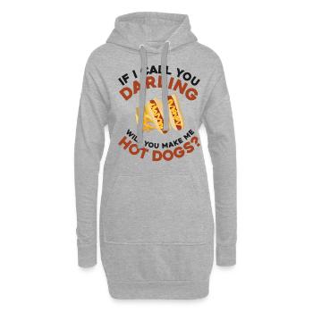 Hot Dog Adulte Si Je T’appelle - Sweat-shirt à capuche long Femme - gris chiné - Devant