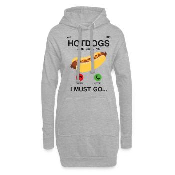Hot Dog Adulte Téléphone Affichage Chaud - Sweat-shirt à capuche long Femme - gris chiné - Devant