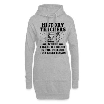 Geschichtslehrer Lustige Geschichtslehrer Sprüche - Hoodie-Kleid - Grau meliert - Vorne